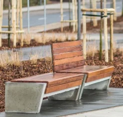 Casa Padrino Parkbank - Stadtbank Braun / Grau 200 cm - Outdoor & Park Möbel