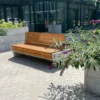 Casa Padrino Parkbank - Stadtbank mit Rückenlehne Naturfarben / Grau 200 cm