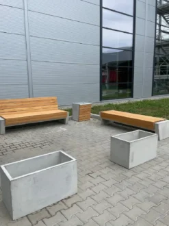 Casa Padrino Parkbank - Stadtbank Naturfarben / Grau 200 cm