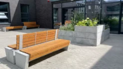 Casa Padrino Parkbank - Stadtbank Naturfarben / Grau 200 cm