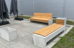 Casa Padrino Parkbank - Stadtbank Naturfarben / Grau 200 cm
