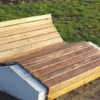 Casa Padrino Parkliege - Gartenliege Naturfarben / Grau 120 cm - Outdoor & Park Möbel
