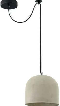 Casa Padrino Pendelleuchte Grau Ø 20 x H. 18 cm - Moderne Hängeleuchte mit Beton Lampenschirm