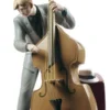 Casa Padrino Porzellan Skulptur Jazz Bassist Figur Musikant mehrfarbig 20 x H. 35 cm