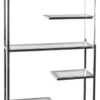 Casa Padrino Regalschrank mit Glasregalen Silber 110 x 36 x H. 220 cm - Bücherschrank - Wohnzimmer Schrank - Büro Schrank - Wohnzimmer Möbel - Büro Möbel - Luxus Möbel
