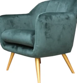 Casa Padrino Retro Salon Sessel Grün / Gold - Cocktailsessel 60er Jahre Stuhl Möbel