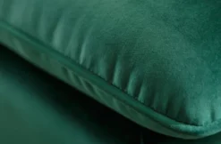 Casa Padrino Samt Ecksofa Smaragdgrün / Schwarz 260 x 160 x H. 93 cm - Wohnzimmer Sofa mit Kissen im Retro Style - Wohnzimmer Möbel