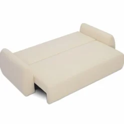 Casa Padrino Schlafsofa Creme 250 cm - Ausklappbares Wohnzimmer Sofa mit Kissen