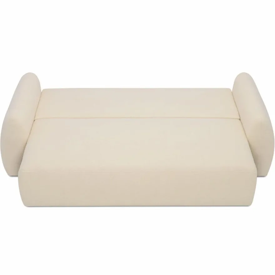 Casa Padrino Schlafsofa Creme 250 cm - Ausklappbares Wohnzimmer Sofa mit Kissen