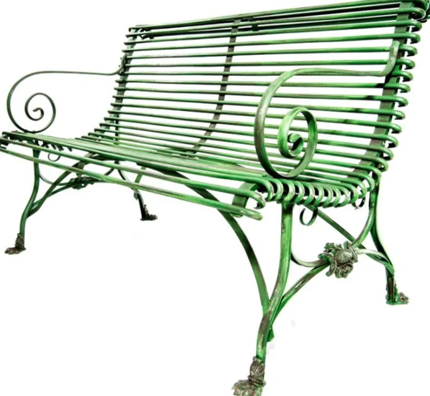 Casa Padrino Schmiedeeisen 2er Gartenbank - Gartenbank mit Klauenbeine