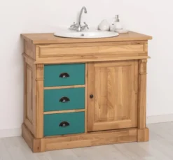 Casa Padrino Schrank im Landhausstil mit 1 Tür und 3 Schubladen, 103 x 51 x 91 cm