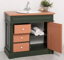 Casa Padrino Schrank im Landhausstil mit 1 Tür und 3 Schubladen, 103 x 51 x 91 cm