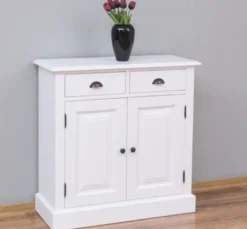 Casa Padrino Schrank im Landhausstil mit 2 Türen und 2 Schubladen, 85 x 35 x 85 cm