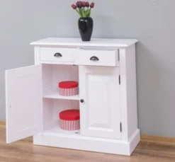 Casa Padrino Schrank im Landhausstil mit 2 Türen und 2 Schubladen, 85 x 35 x 85 cm