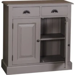Casa Padrino Schrank im Landhausstil mit 2 Türen und 2 Schubladen, 85 x 35 x 85 cm