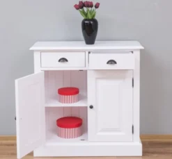 Casa Padrino Schrank im Landhausstil mit 2 Türen und 2 Schubladen, 85 x 35 x 85 cm