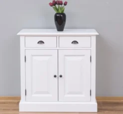 Casa Padrino Schrank im Landhausstil mit 2 Türen und 2 Schubladen, 85 x 35 x 85 cm