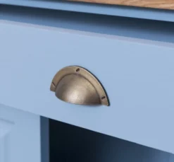 Casa Padrino Schrank im Landhausstil mit 2 Türen, 1 Schublade und Eichenholzplatte, 85 x 35 x 120 cm