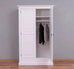 Casa Padrino Schrank im Landhausstil mit 2 Schiebetüren, 125 x 51 x 200 cm