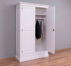 Casa Padrino Schrank im Landhausstil mit 2 Schiebetüren, 125 x 51 x 200 cm