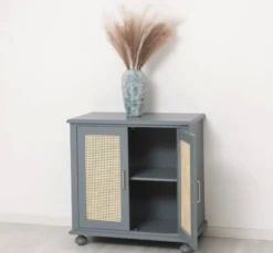 Casa Padrino Schrank im Landhausstil Kastanienbraun mit 2 Türen, 90 x 47 x 90 cm