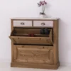 Casa Padrino Schuhschrank im Landhausstil mit 2 Türen und 2 Schubladen, 103 x 35 x 105 cm