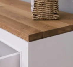 Casa Padrino Schuhschrank im Landhausstil mit 2 Türen, 1 Schublade und Eichenholzplatte, 100 x 35 x 110 cm