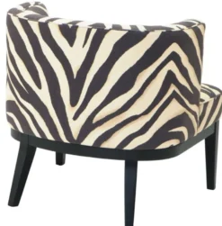 Casa Padrino Sessel im Zebra Design 78 x 74 x H. 77 cm - Luxus Wohnzimmer Sessel