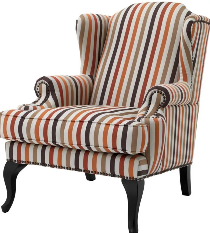Casa Padrino Sessel mehrfarbig mit schwarzen Beinen 81 x 104 x H. 104 cm - Luxus Kollektion