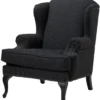 Casa Padrino Sessel schwarz mit weißen Nadelstreifen 81 x 104 x H. 104 cm - Luxus Kollektion