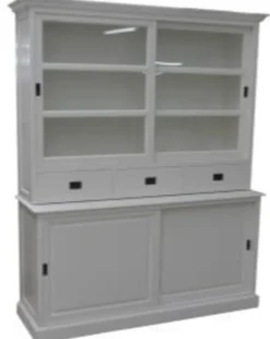 Casa Padrino Shabby Chic Buffetschrank im Landhausstil, Kiefer und MDF, Breite 160 cm, Höhe 210 cm