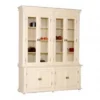 Casa Padrino Shabby Chic Buffetschrank im Landhaus Stil - Massiver Schrank in Weiss, 190 x 45 x 245 cm