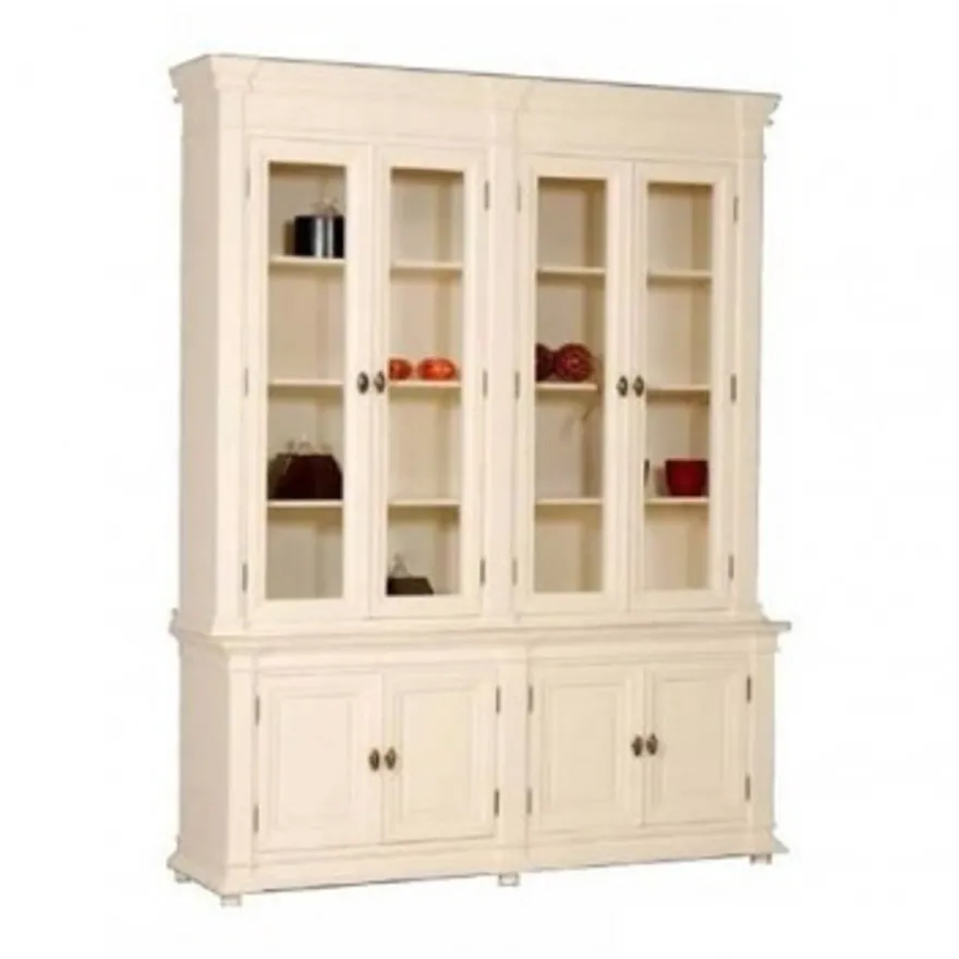 Casa Padrino Shabby Chic Buffetschrank im Landhaus Stil - Massiver Schrank in Weiss, 190 x 45 x 245 cm