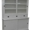 Casa Padrino Shabby Chic Landhausstil Buffetschrank Weiß 160 x 50 x 210 cm - Massiver Esszimmerschrank