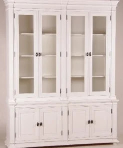 Casa Padrino Shabby Chic Landhaus Stil Schrank Buffetschrank 4-türig Antikstil Weiß - 189 x 50 x 242 cm