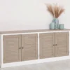 Casa Padrino Sideboard im Landhausstil mit 4 Türen und Eichenholzplatte, 209 x 37 x 90 cm
