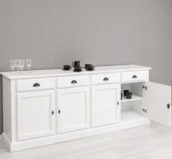 Casa Padrino Sideboard im Landhausstil mit 4 Türen und 4 Schubladen, 224 x 45 x 90 cm