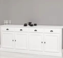 Casa Padrino Sideboard im Landhausstil mit 4 Türen und 4 Schubladen, 224 x 45 x 90 cm