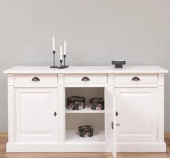 Casa Padrino Sideboard im Landhausstil mit 3 Türen und 3 Schubladen, 179 x 51 x 90 cm