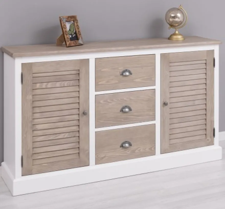 Casa Padrino Sideboard im Landhausstil mit 2 Türen und 3 Schubladen, 158 x 37 x 90 cm