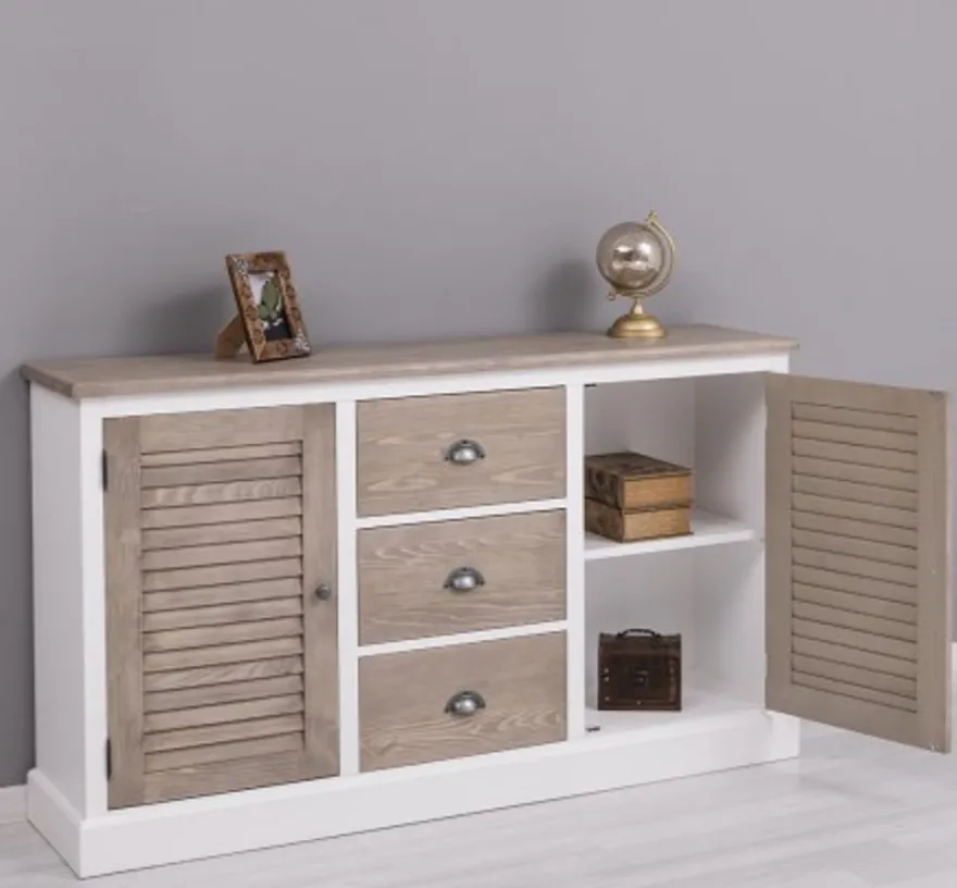 Casa Padrino Sideboard im Landhausstil mit 2 Türen und 3 Schubladen, 158 x 37 x 90 cm