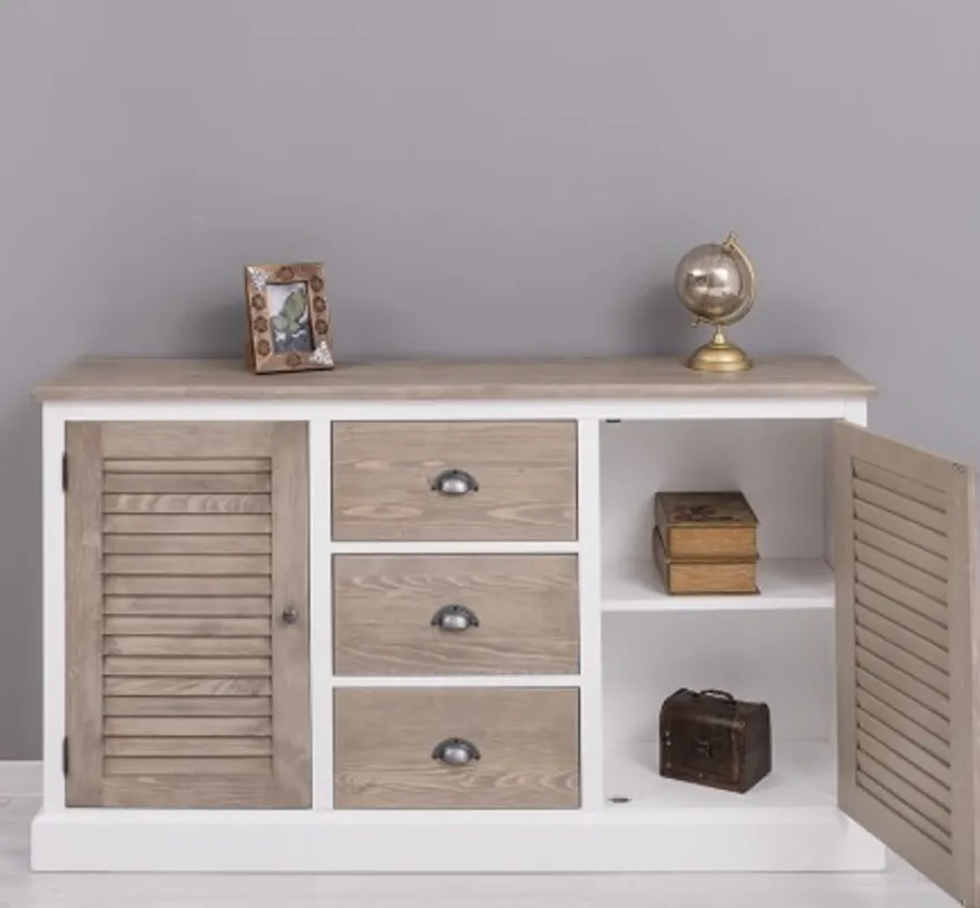 Casa Padrino Sideboard im Landhausstil mit 2 Türen und 3 Schubladen, 158 x 37 x 90 cm