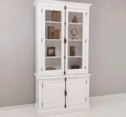 Casa Padrino Sideboard im Landhausstil mit 2 Glastüren, 120 x 50 x 228 cm