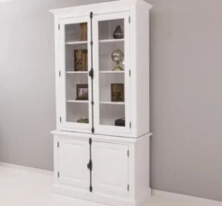Casa Padrino Sideboard im Landhausstil mit 2 Glastüren, 120 x 50 x 228 cm