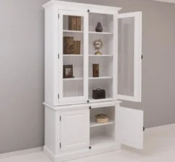 Casa Padrino Sideboard im Landhausstil mit 2 Glastüren, 120 x 50 x 228 cm