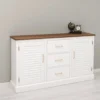 Casa Padrino Sideboard im Landhausstil mit 2 Türen, 3 Schubladen und Eichenholzplatte, 158 x 37 x 90 cm