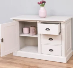Casa Padrino Sideboard im Landhausstil mit 1 Tür und 3 Schubladen, 116 x 51 x 78 cm