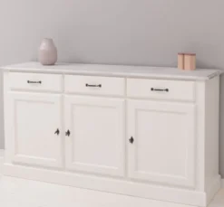 Casa Padrino Sideboard im Landhausstil mit 3 Türen, 3 Schubladen und Eichenholzplatte, 172 x 45 x 90 cm