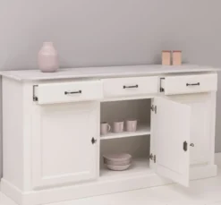 Casa Padrino Sideboard im Landhausstil mit 3 Türen, 3 Schubladen und Eichenholzplatte, 172 x 45 x 90 cm