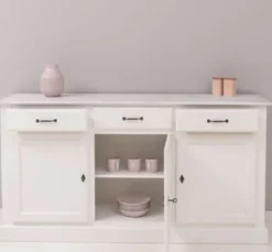 Casa Padrino Sideboard im Landhausstil mit 3 Türen, 3 Schubladen und Eichenholzplatte, 172 x 45 x 90 cm